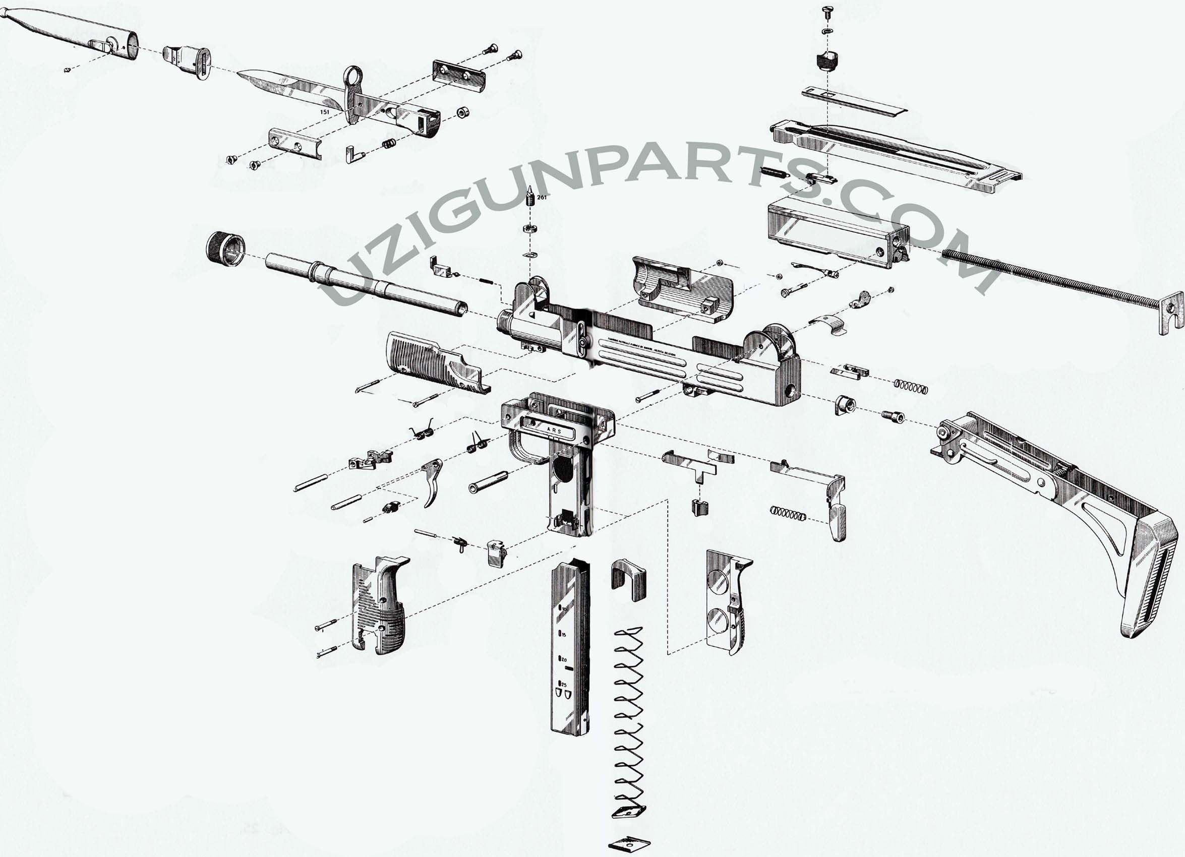 UZI SEMI AUTO DIAGRAM